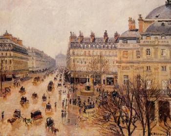 Camille Pissarro : Place du Theatre Francais, Rain Effect